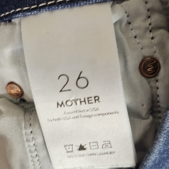 MOTHER High Waisted Looker Ankle Fray High Rise Dark Blue Skinny Jeans 26 - Picture 10 of 11